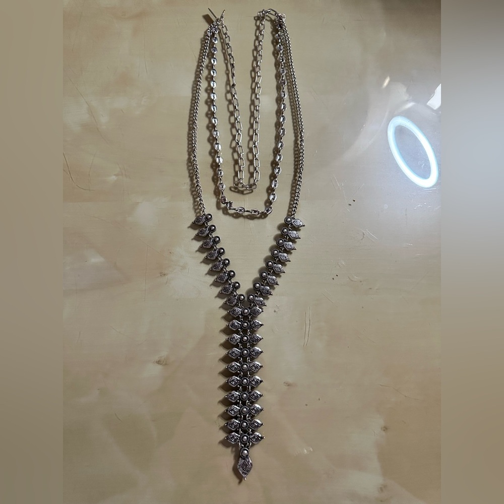 Silver Statement Necklace - image 1